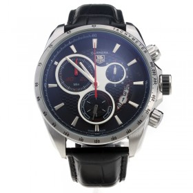 Tag Heuer Carrera Working Chronograph Black Dial With Red Second Hand-48MM Version