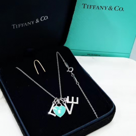 2020 Tiffany Love 18k Platinum Necklaces  Adjustable